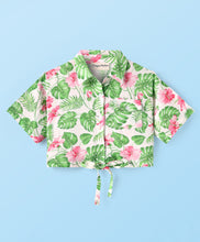 Load image into Gallery viewer, Floral Printed Half Sleeves Crop Shirt