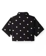 Load image into Gallery viewer, Polka Printed Half Sleeves Crop Shirt
