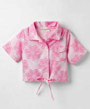 Load image into Gallery viewer, Floral Printed Half Sleeves Crop Shirt