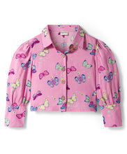 Load image into Gallery viewer, Butterfly Printed Collar Neck Full Sleeves Top