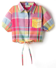 Load image into Gallery viewer, Checkered Printed Short Sleeves Cotton Top