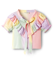 Load image into Gallery viewer, Ombre Printed Frilled Short Sleeves Top