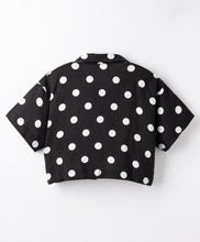 Load image into Gallery viewer, Woven Polka Printed with Knot Short Sleeves Top