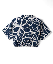 Load image into Gallery viewer, Woven Floral Printed with Knot Short Sleeves Top