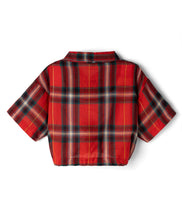 Load image into Gallery viewer, Checkered Half Sleeves Shirt Top - Red