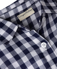 Load image into Gallery viewer, Checkered Half Sleeves Shirt Top with Lace Detailing - Blue