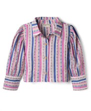Load image into Gallery viewer, Cotton Striped Full Sleeves Shirt Top - Pink