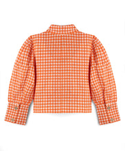 Load image into Gallery viewer, Cotton Checkered Full Sleeves Shirt Top - Orange