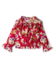 Load image into Gallery viewer, Floral Printed Frilled Full Sleeves Top - Magenta