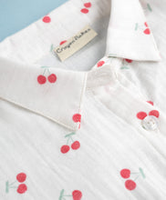 Load image into Gallery viewer, Double Cloth Fabric Cotton Cherry Printed Top - Offwhite