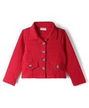 Load image into Gallery viewer, Waffle Knit Full Sleeves Solid Jacket Styled Top