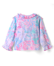 Load image into Gallery viewer, Cotton Knit Frilled Floral Printed Full Sleeves Top