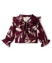 Load image into Gallery viewer, Woven Frilled Floral Printed Full Sleeves Top