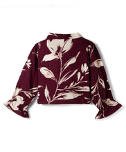 Load image into Gallery viewer, Woven Frilled Floral Printed Full Sleeves Top