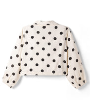 Load image into Gallery viewer, Woven Frilled Polka Printed Collared Top