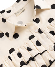 Load image into Gallery viewer, Woven Frilled Polka Printed Collared Top