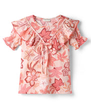 Load image into Gallery viewer, Cotton Knit Floral Printed Frilled Top
