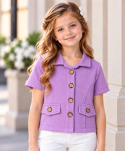 Load image into Gallery viewer, Waffle Fabric Solid with Pocket Flap Shirt Top
