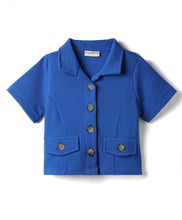 Load image into Gallery viewer, Waffle Fabric Solid with Pocket Flap Shirt Top