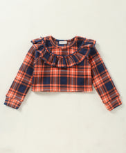 Load image into Gallery viewer, Checkered with Frill Polar Fleece Top Skirt Set