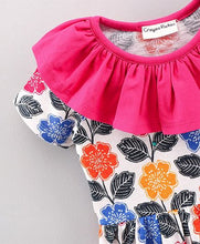 Load image into Gallery viewer, CrayonFlakes Soft and comfortable Floral with Neck Frill Dress / Frock
