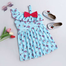 Load image into Gallery viewer, CrayonFlakes Soft and comfortable Front Frill Strap Butterfly Print Dress / Frock
