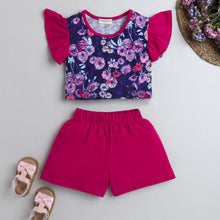 Load image into Gallery viewer, Frilled Floral Print Top Short Set