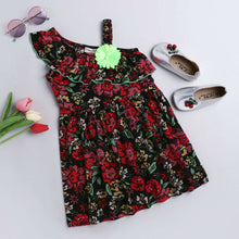 Load image into Gallery viewer, CrayonFlakes Soft and comfortable Front Frill Strap Floral Print Dress / Frock
