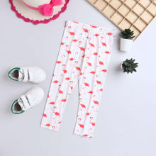Load image into Gallery viewer, CrayonFlakes Soft and comfortable Flamingo Printed Leggings - Offwhite