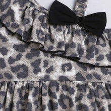 Load image into Gallery viewer, CrayonFlakes Soft and comfortable Front Frill Strap Leopard Print Dress / Frock