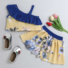 Load image into Gallery viewer, Frill and Strap Floral Top Skirt Set