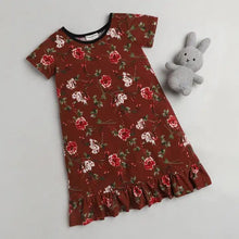 Load image into Gallery viewer, Floral Printed Nighty - Brown