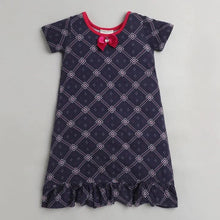 Load image into Gallery viewer, Checkered Printed Nighty - Navy