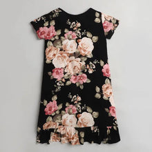 Load image into Gallery viewer, Floral Printed Nighty - Black