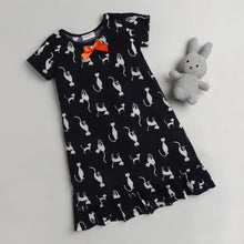 Load image into Gallery viewer, Kitty Printed Nighty - Navy