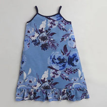 Load image into Gallery viewer, Floral Closed Strap Nighty - Blue