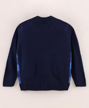 Load image into Gallery viewer, Ship Fine Knit Full Sleeves Pullover Front Open Sweater - Blue