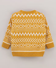 Load image into Gallery viewer, Jacquard Fine Knit Full Sleeves Pullover Sweater - Yellow