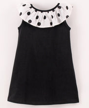 Load image into Gallery viewer, Neck Frilled Polka Solid Dress