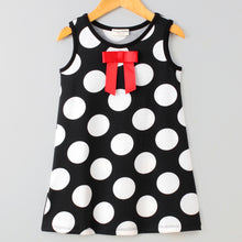 Load image into Gallery viewer, Polka with Bow Sleeveless Dress