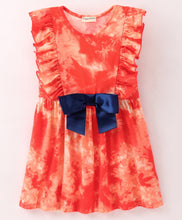 Load image into Gallery viewer, Tie and Dye Printed Frilled Bow Dress