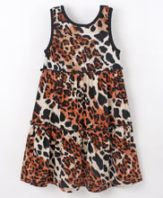 Load image into Gallery viewer, Leopard Printed Double layered Frilled Dress