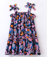Load image into Gallery viewer, Floral Printed Straped Bow Dress