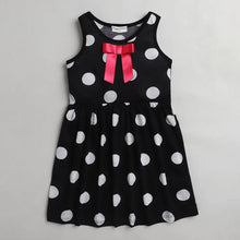 Load image into Gallery viewer, CrayonFlakes Soft and comfortable Polka Printed Dress / Frock - Black