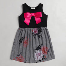 Load image into Gallery viewer, CrayonFlakes Soft and comfortable Floral Printed Bow Dress / Frock