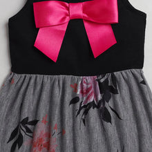 Load image into Gallery viewer, CrayonFlakes Soft and comfortable Floral Printed Bow Dress / Frock
