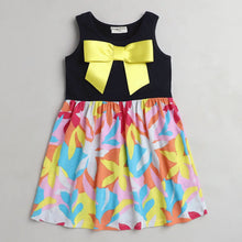 Load image into Gallery viewer, CrayonFlakes Soft and comfortable Abstract Printed Bow Dress / Frock
