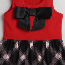 Load image into Gallery viewer, CrayonFlakes Soft and comfortable Checkered Printed Bow Dress / Frock

