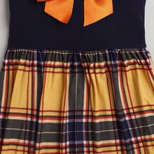 Load image into Gallery viewer, CrayonFlakes Soft and comfortable Checkered Printed Bow Dress / Frock
