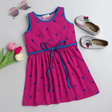 Load image into Gallery viewer, CrayonFlakes Soft and comfortable Polka Printed with Belt Dress / Frock